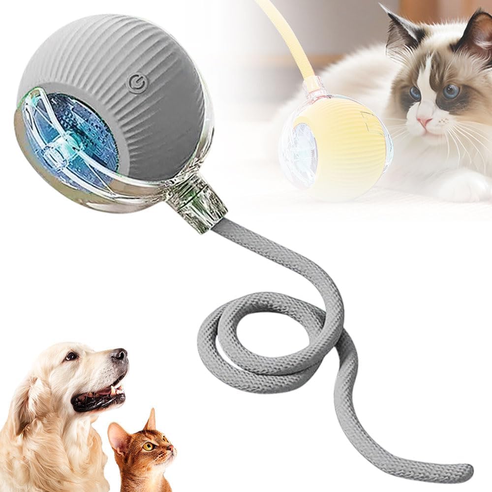 Interactive Rolling Cat Toy Ball for Indoor Cats with 3 Smart Modes & Obstacle Avoidance