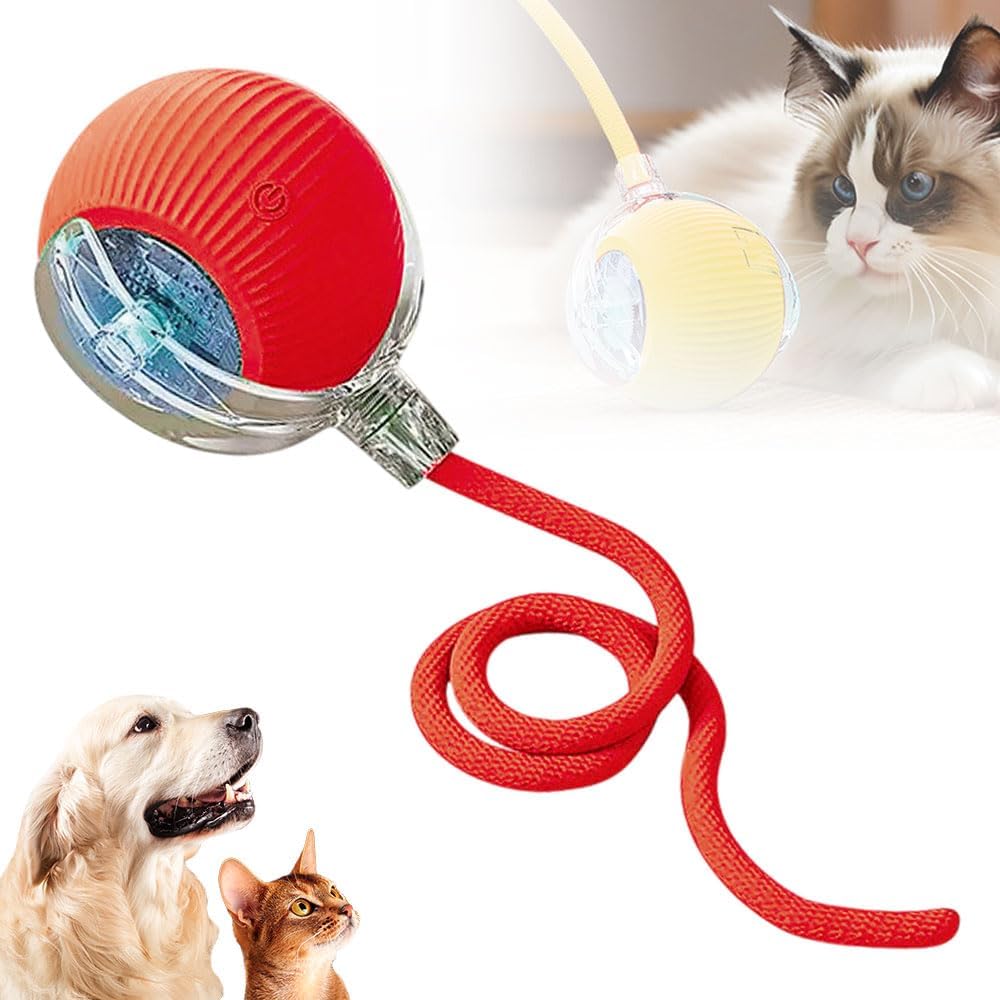 Interactive Rolling Cat Toy Ball for Indoor Cats with 3 Smart Modes & Obstacle Avoidance