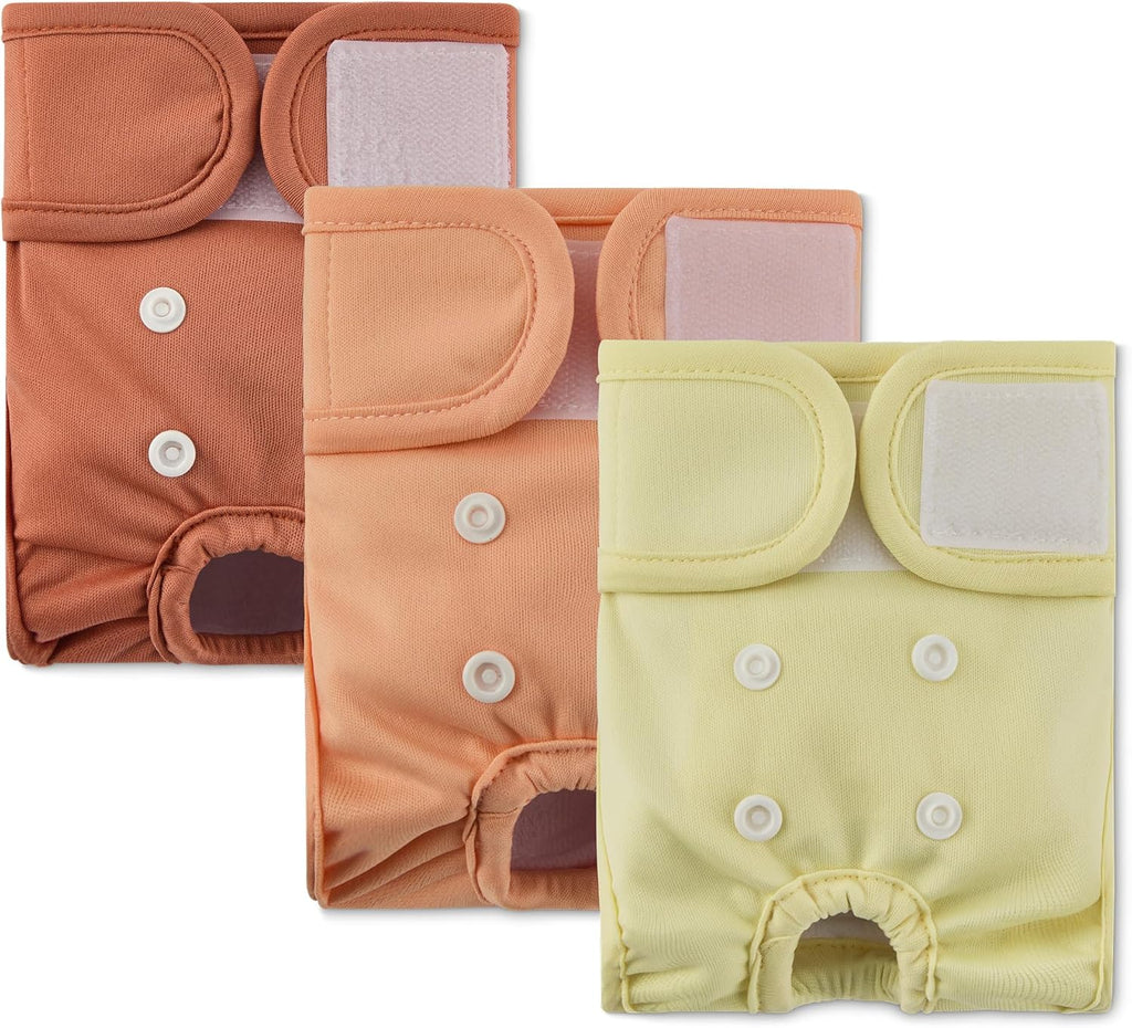 Reusable Washable Dog Diapers for Female Dogs (3-Pack)